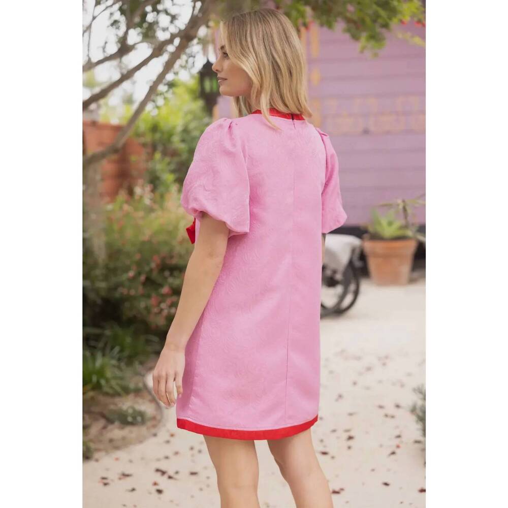 NEW VOY paisley jacquard mini dress in pink - Picture 5 of 8